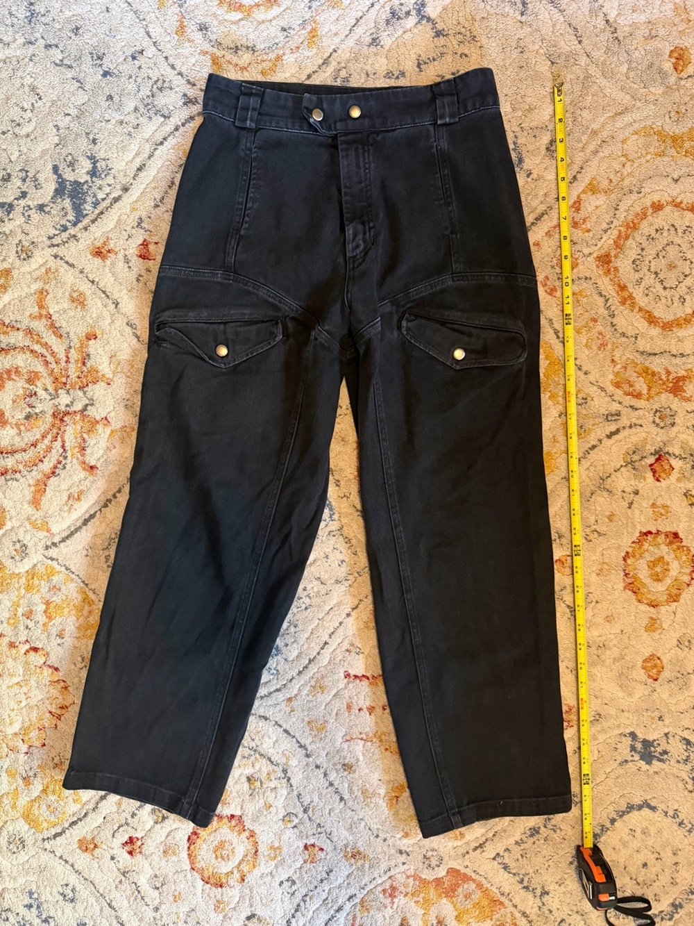 LACAUSA Black Cargo Trousers with Flap Pockets